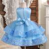2024 Baby Mädchen Party Kleid Pailletten 1st Geburtstag Taufe Kleinkind Kleid Hochzeit Grün Prinzessin Kleider für Kinder Mädchen Luxus Kleid