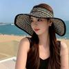 Empty Top Straw Visor Hat UV Protection Foldable Visor Hat Trendy Beach Visor Hat  Summer Outdoor