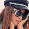 Vintage Big Frame Sunglasses Women Luxury Personality Decorative Cat Eye Trendy Sunscreen Sunglasses Lentes  Mujer