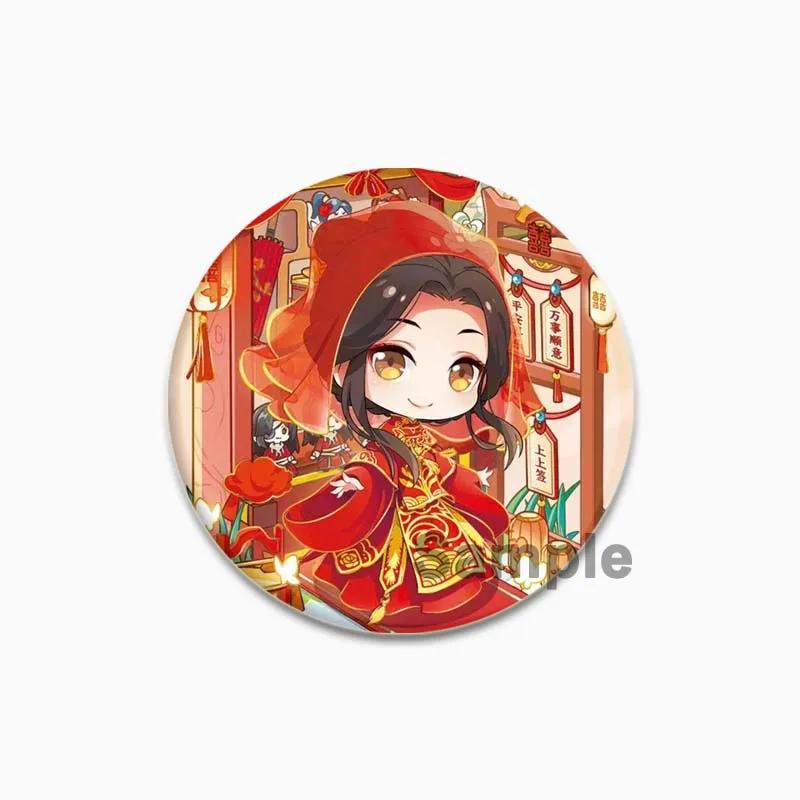 32/44/58mm Heaven Official's Blessing Anstecker Huacheng Xie Lian Anime Broschen Handgemachte Niedliche Emaille-Pins für Kragen Kleidung Schmuck 44/58mm
