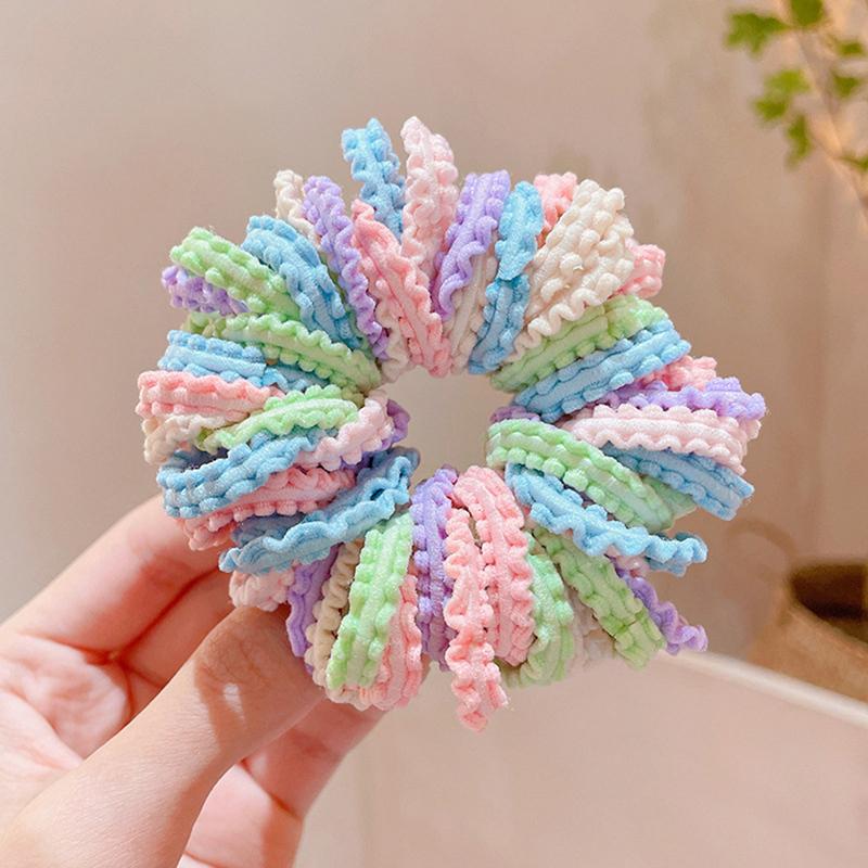 50pcs Girls Candy Color Hair Ties Elastic Hair Band Baby Cute Trendy Comfortable Headwear Hair Ties Kid Hair Accessories