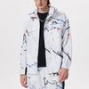 FILA Fusion X Futura Collaboration Splash Print Woven Sports Hooded Jacket Men jackets White T11M138704F-WT