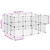 28 Piece Pet Cage with Door Black 35 X 35 Cm Steel