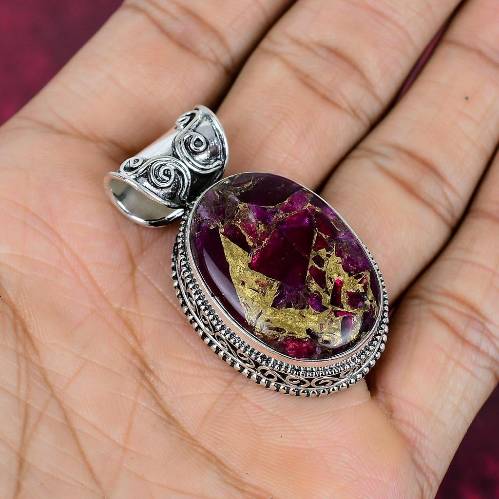 Copper Tourmaline Handmade Gemstone Pendant, 925 Solid Sterling Silver Pendant Antique Jewelry, Love Forever Gift