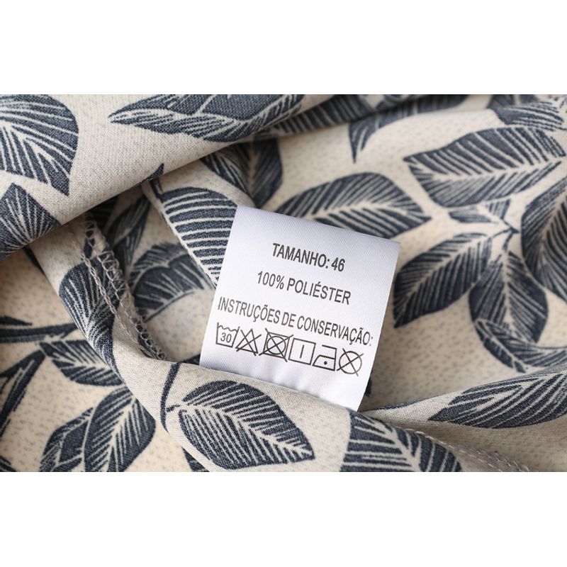Foreign Trade Original Order Export Plus Size Women's Clothing Retro Print Loose Slimming Lace-up Short-Sleeved Chiffon Shirt Doll Shirt