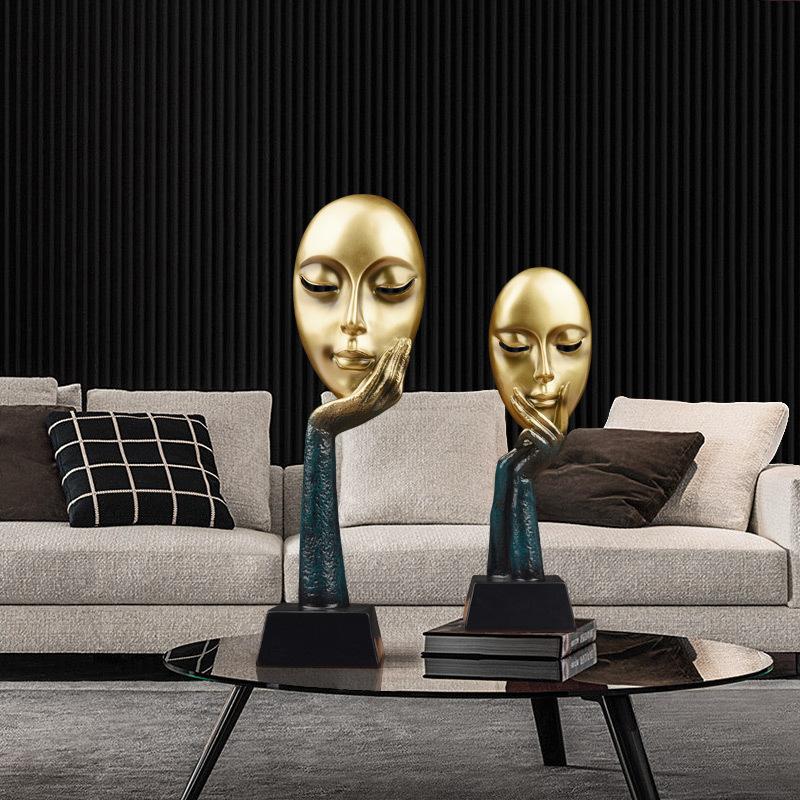 Soyut Oturma Odası Sanat Süsleri İskandinav Ev Şarap Dolabı Dekorasyonu Modern Basit Giriş TV Ünitesi Bölme Dekorasyonu