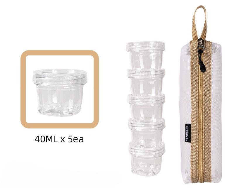 1 Set Portable Camping Spice Kit Outdoor Travel Spice Container Bag Clear Seasoning Bottles Travel Spice Holder Container Set