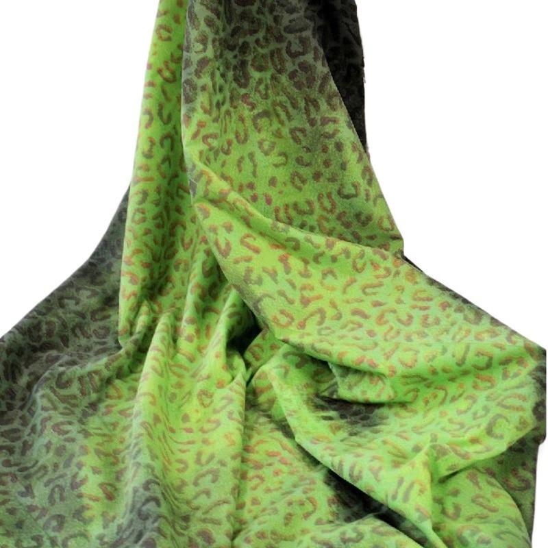 Leopard Printed Black Change Green Color Changing Camouflage Fabric Temperature Color-changing Elastic Fabric for Headgear Mask