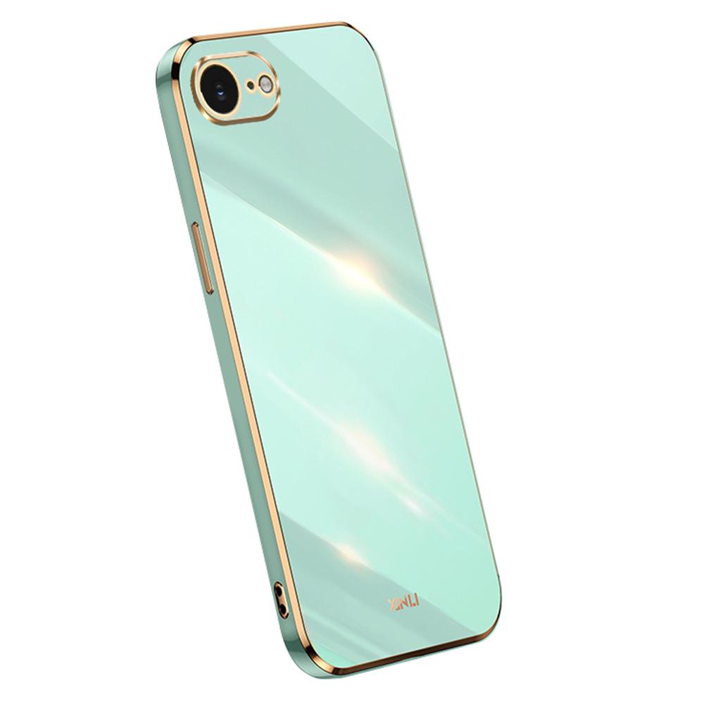 

XINLI For iPhone 16e Case TPU Phone Cover with Electroplating Frame Cyan