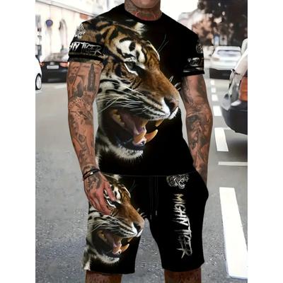 New Lion King Pattern Men's T-shirt Collection 3D Printed Summer Animal Clothing Short Sleeves And Shorts 2 Casual Fashion Piece