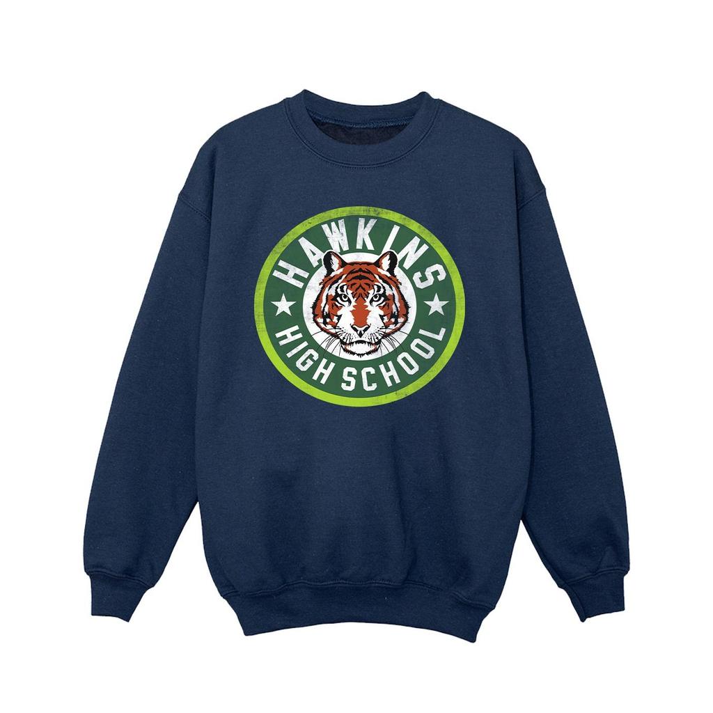 Netflix Girls Stranger Things Hawkins Tiger Circle Sweatshirt