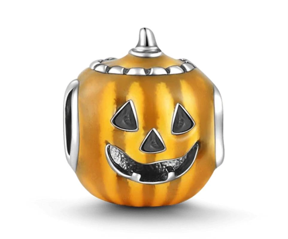 New Copper Halloween Series Skull Spider Web Beading Pendant Fit Original Charms Bracelet Women Jewelry Gift