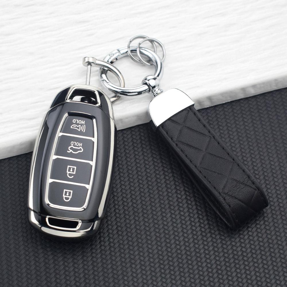 3/4/5 Buttons TPU Key Case Fob for Hyundai Santa Fe KONA I30 Accent Ix35 Encino Solaris Azera Grandeur Ig Palisade Key Chain Set