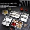 304 Stainless Steel Dinner Plate Serving Dish Rustproof Dishware For Family Outdoor Camping Kitchen Use