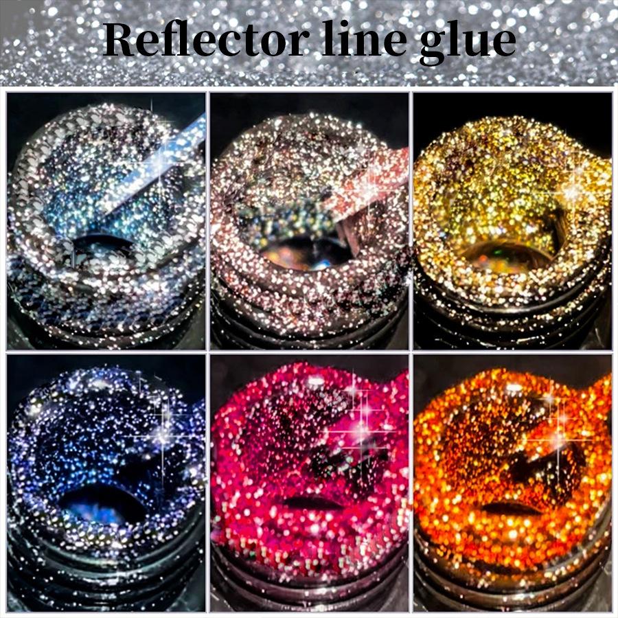 3D Metallic Nail Line Gel High Shine Reflective Flash Chrome DIY & Salon Use Dazzling Sparkle Nail Art Stripe Gel
