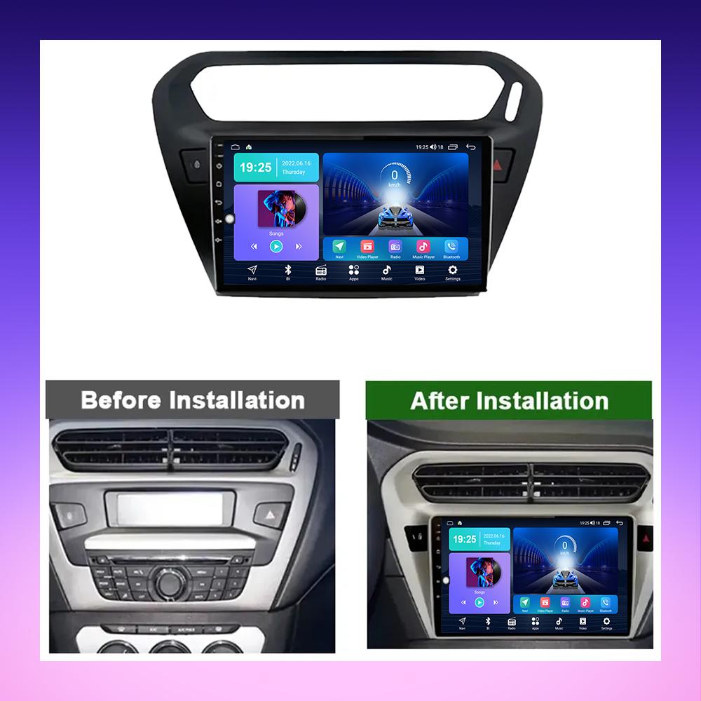 2 DIN Android Carplay Autoradio für Peugeot 301 Citroen Elysee 2014-2016 Multimedia-Player Head Unit Stereo GPS-Navigation BT WIFI 2 + 32 GB