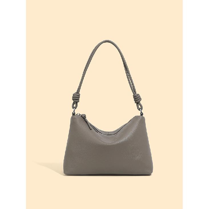 

Casual Commuting Women s Bag, Top Layer Cowhide Shoulder Bag, 2025 New Model Underarm Tote Bag, Genuine Leather Trendy Crossbody Bag сірий колір