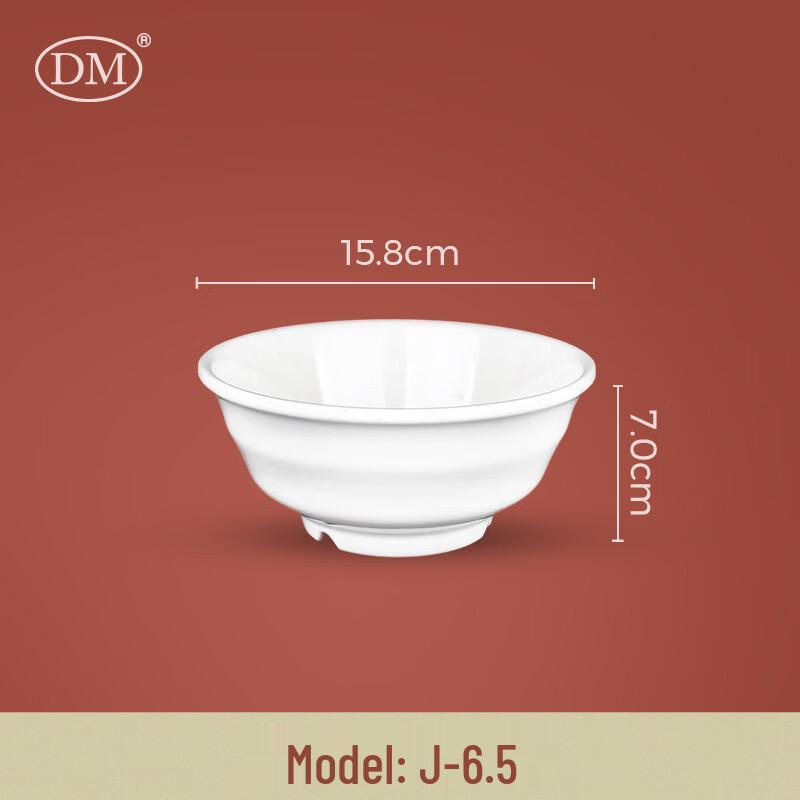 DM White A5 Melamine Round Dinner Bowls