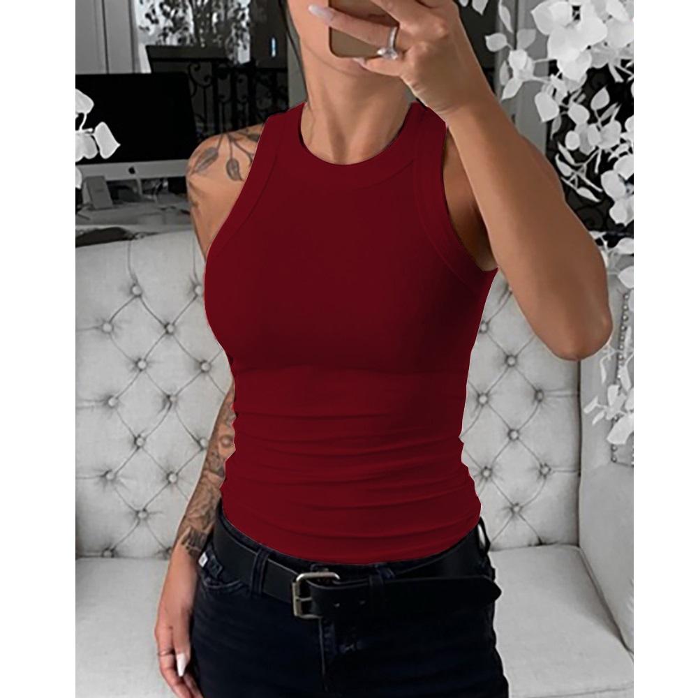 

Женские летние футболки, майки, женские повседневные безрукавки, тонкие майки, топы, футболки XXL вино красного