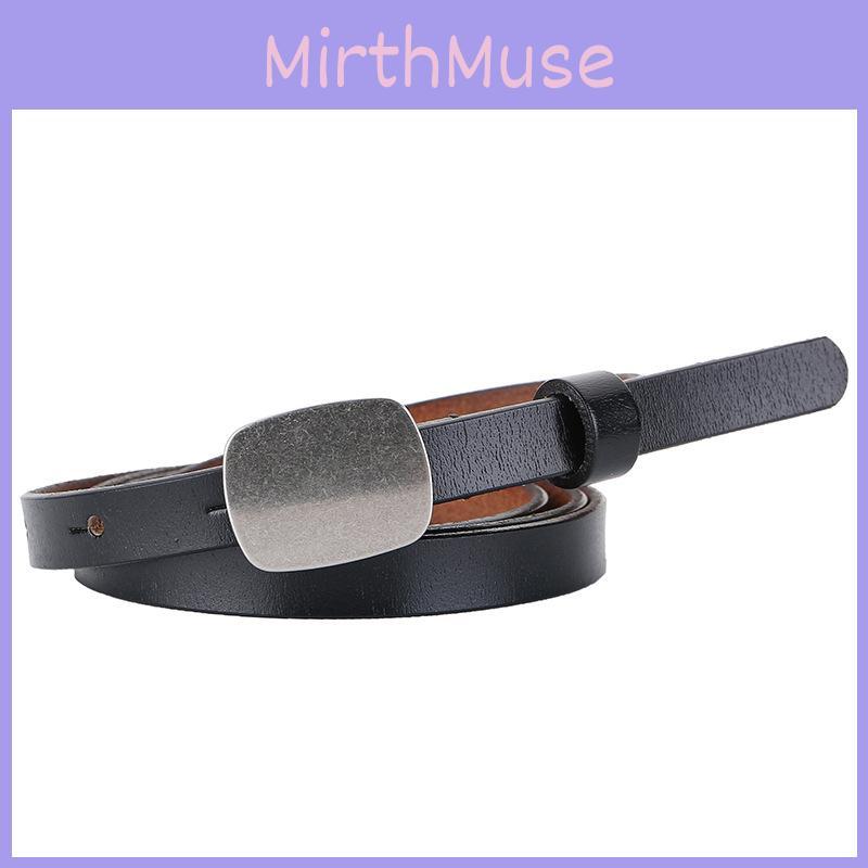 Classic Leather Belt For Women With Alloy Buckle And Slim Design For Casual Dresses