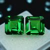 Natural Tsavorite Green Garnet Square Cut 20.00 Ct   Pair Gemstones