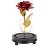 Rose Ornament Artificial Rose Flower in A Glass Dome with LED Light Eternal Flower Gift for Mother Girlfriend