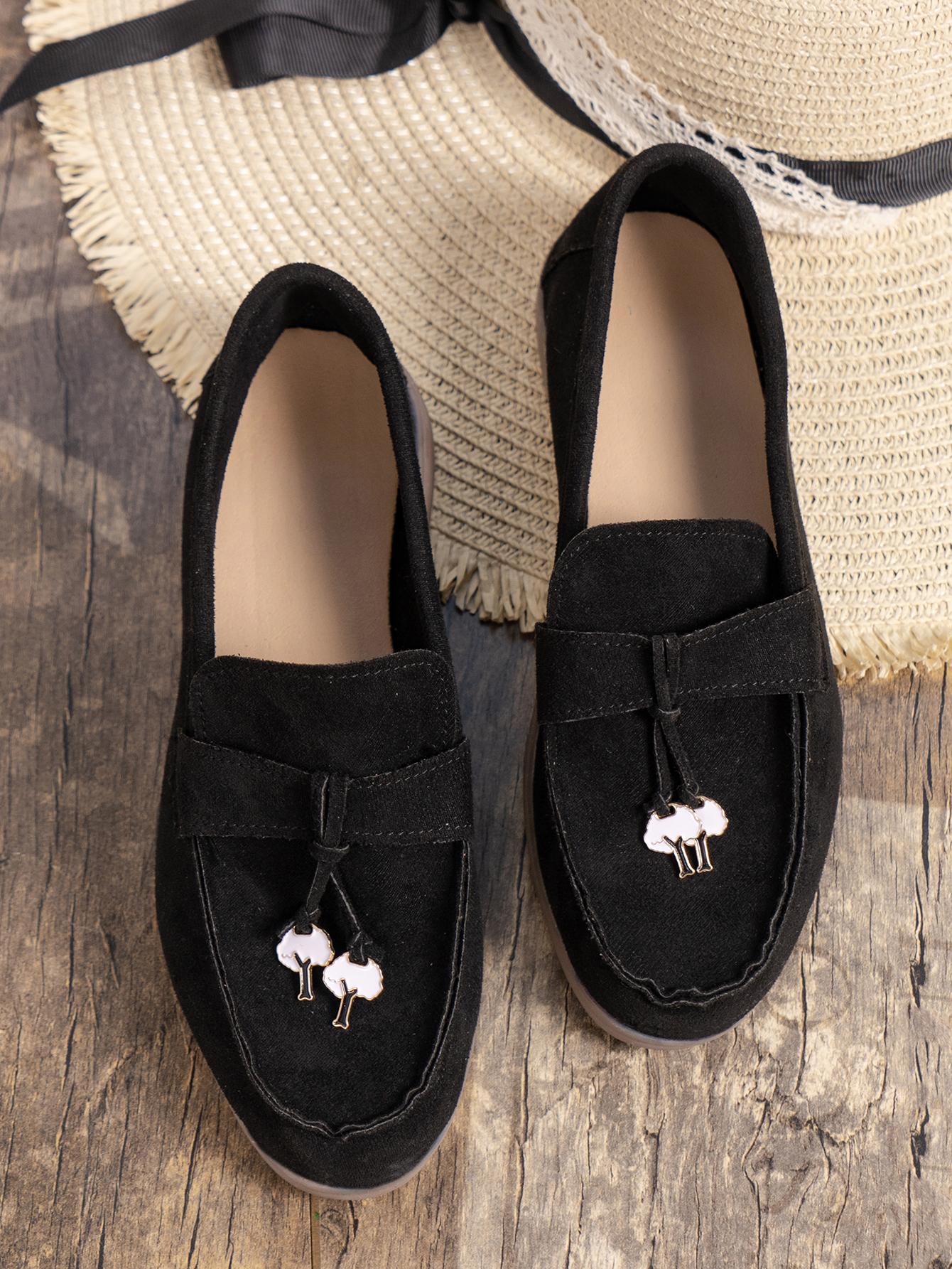 

Новинка 2024 года, детские замшевые женские туфли из натуральной кожи на плоской подошве, металлические лоферы без шнуровки, женские повседневные прогулочные туфли, женская обувь, лето 42 42 чёрный