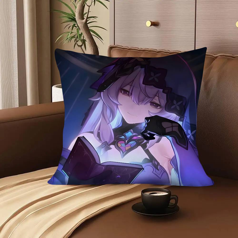 1pc Game Cool Anime Girl Honkai Star Rail Jade Pillow Case Fashion Square Pillowcase Bedroom Sofa Room Ins Decoration Leisure