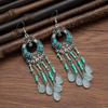 Bohemian Cross-Border Handmade Water Drop Rice Bead Tassel Earrings for Travel Photography