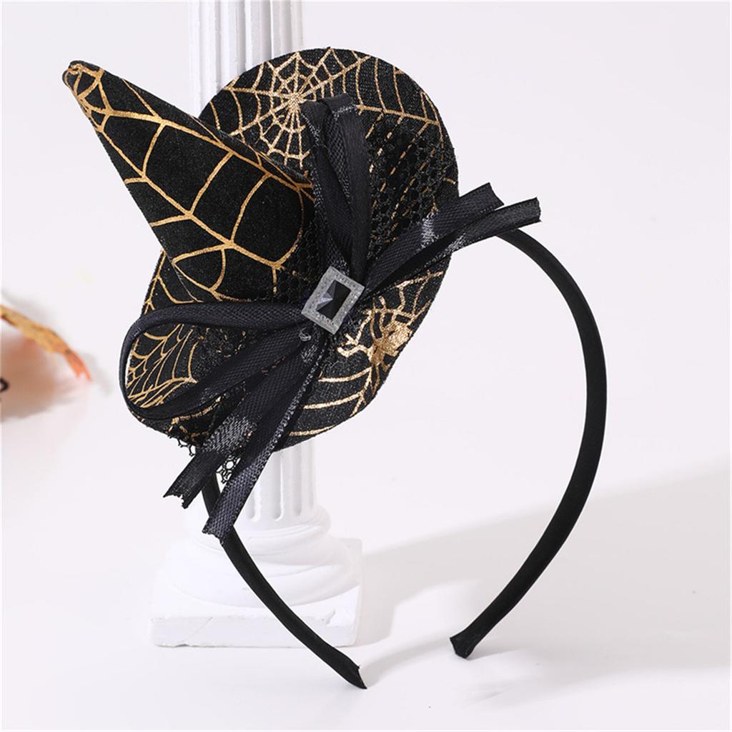 Small Witch Hat Headband For Halloween Costume Parties With Lace Trim And Ribbon Bowknot Festival Event Head Accessory