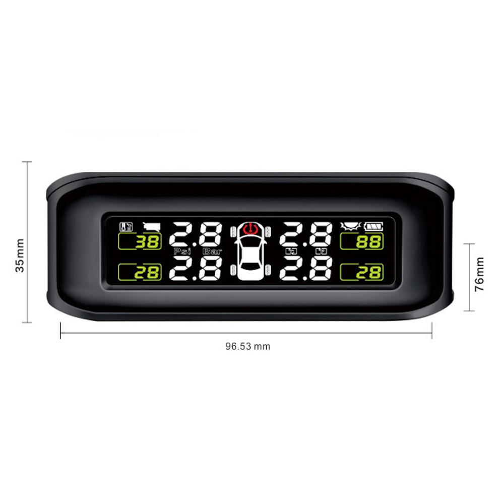 Solar Tire Pressure Detector Car Wireless Tire Pressure Monitor Monitoring System Waterproof with 4