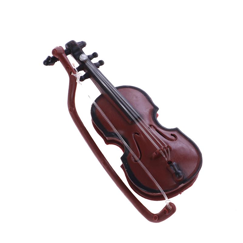 1Pc Plastic Mini Violin Dollhouse For Decorative Music Instrument  8.5*3.2Cm