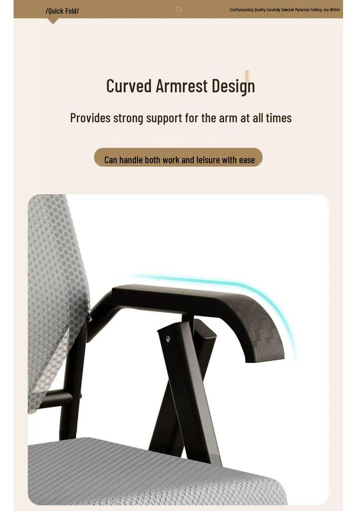 Foldable No-Assembly Mesh Chair for Office, Home, Gaming, and Meetings