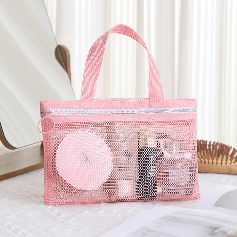 Multifunctional Mesh Beach and Makeup Bag with Multi-Pockets