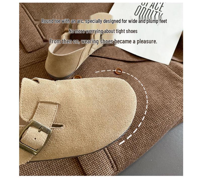 Women's Plus Size Birkenstock 2026 Suede Slip-on Flats - Retro Casual, Closed-Toe for Spring & Autumn