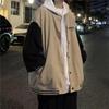 2025 Trend Men's Handsome Stand Collar Solid Color Patchwork Jacket with Letter Print - Fashionable Spring/Autumn Streetwear