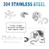 NINDEJIN E Clip Set Circlip Washer Assortment Kit Stainless Steel Carbon Steel 1.2-15mm External Retaining Clip For Shaft