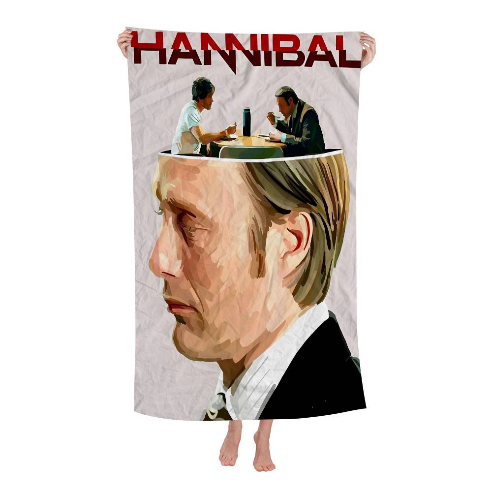 Horror TV H-hannibalS Microfiber Blanket Quick Drying Beach Towels Oversized Printing Super Absorbent Pool Towel Blanket