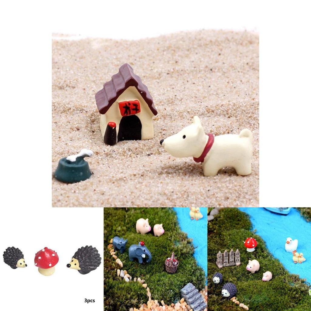 Adorable Cow Pig Dog Resin Ornaments For Miniature Garden And Home Decor