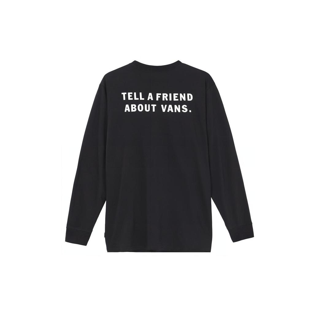 Vans Alphabet Sports Running Fitness Training Comfortable Breathable Casual Long Sleeve T-Shirt Men Tops Black VN0A54NWBLK