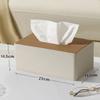 Molona Leather Tissue Box (Pine Wood Rice White Style)