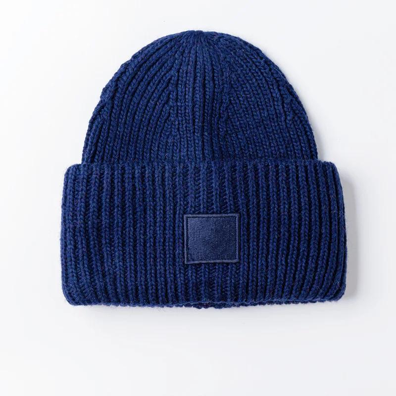 Couple Winter High Quality Thick Wool Smiling Face Knitted Hat For Men And Women Couples Winter Warm Knitted Hat Curled Edge Hat