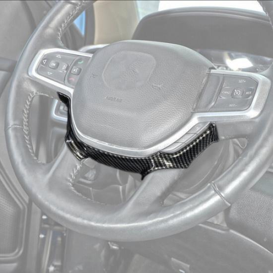 Carbon Steering Wheel Cover Trim Accessories For Dodge Ram 1500/2500/3500 19-25