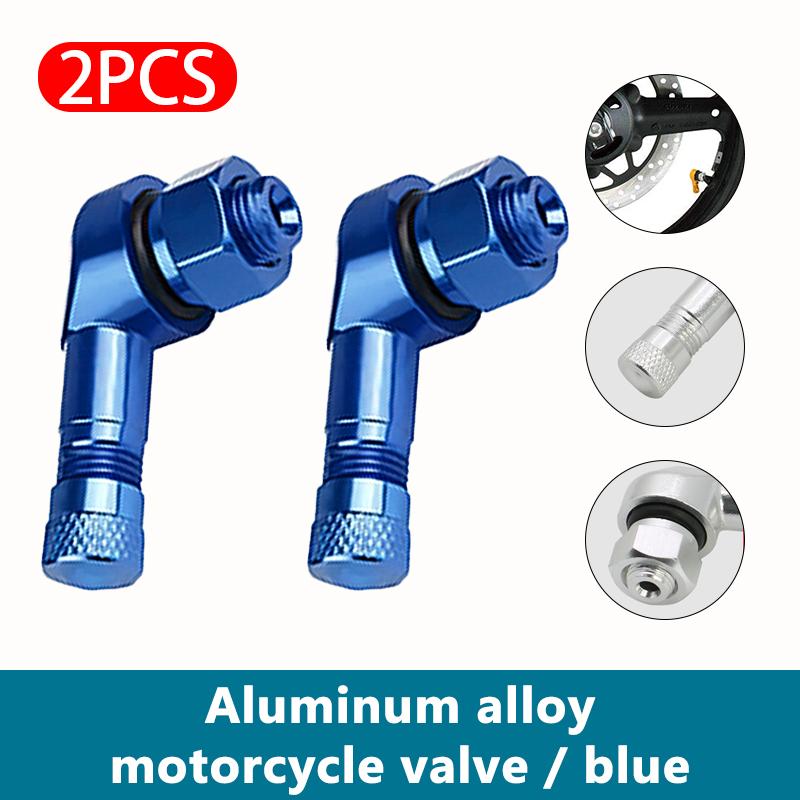 SEAMETAL 2PCS Universal Motorcycle Wheel Tire Valves Stem Cap Air Tire Cover 90 Degree CNC Aluminum Alloy Tubeless Valve Stems Valve Stems 1