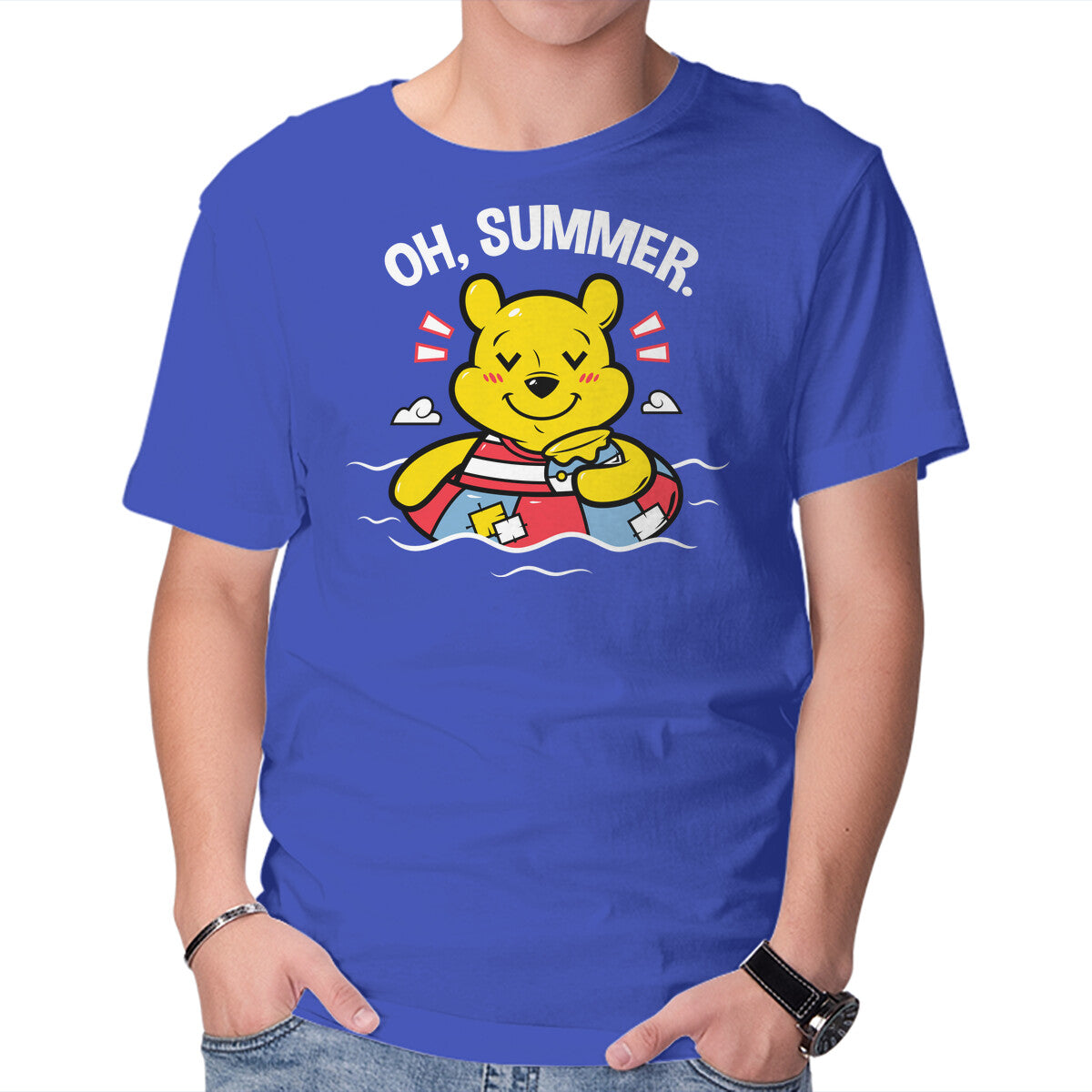 Unisex Crew Neck T-Shirt Summer Honey Graphic Short Sleeve Casual Tee L