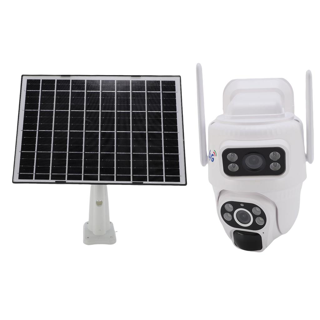 Solar Camera Dual Lens Security Camera for Outdoor 4G Connection AI Human Tracking APP Remote Viewing