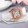 Fashionable Casual Ladies Watch Spot Set Auger Ms Roman Square Watch Women Watch Female Skin with Table