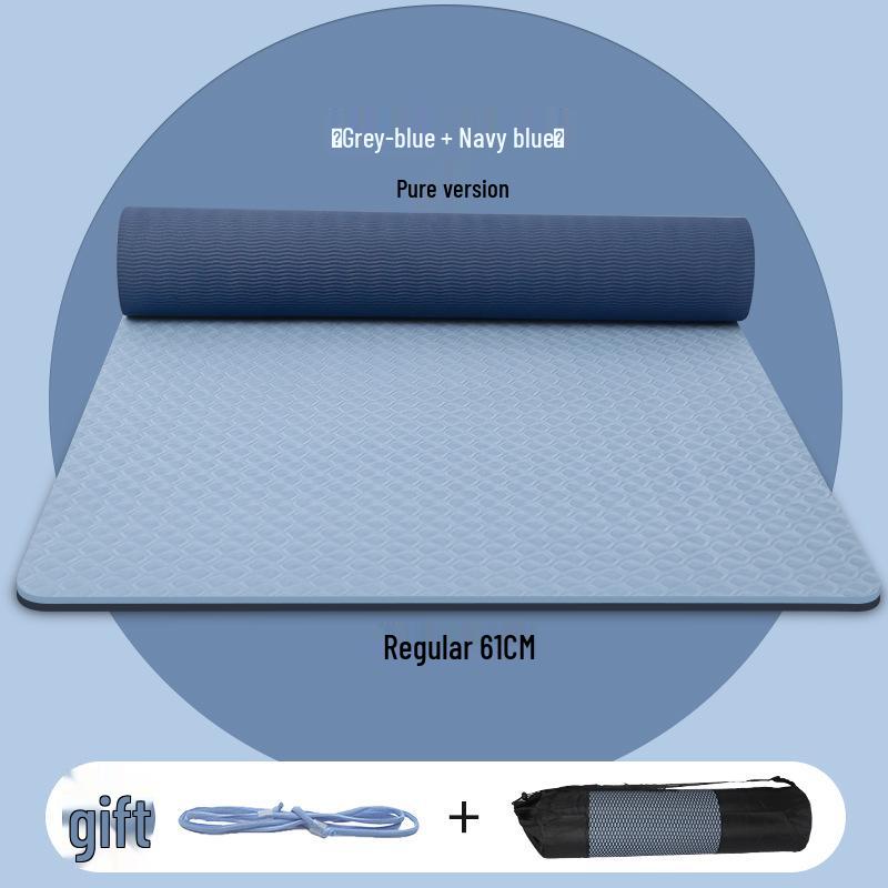 TPE Non-slip Thickened Yoga Mat for Home Fitness – Silent, Shock-Absorbing, Portable Exercise Mat