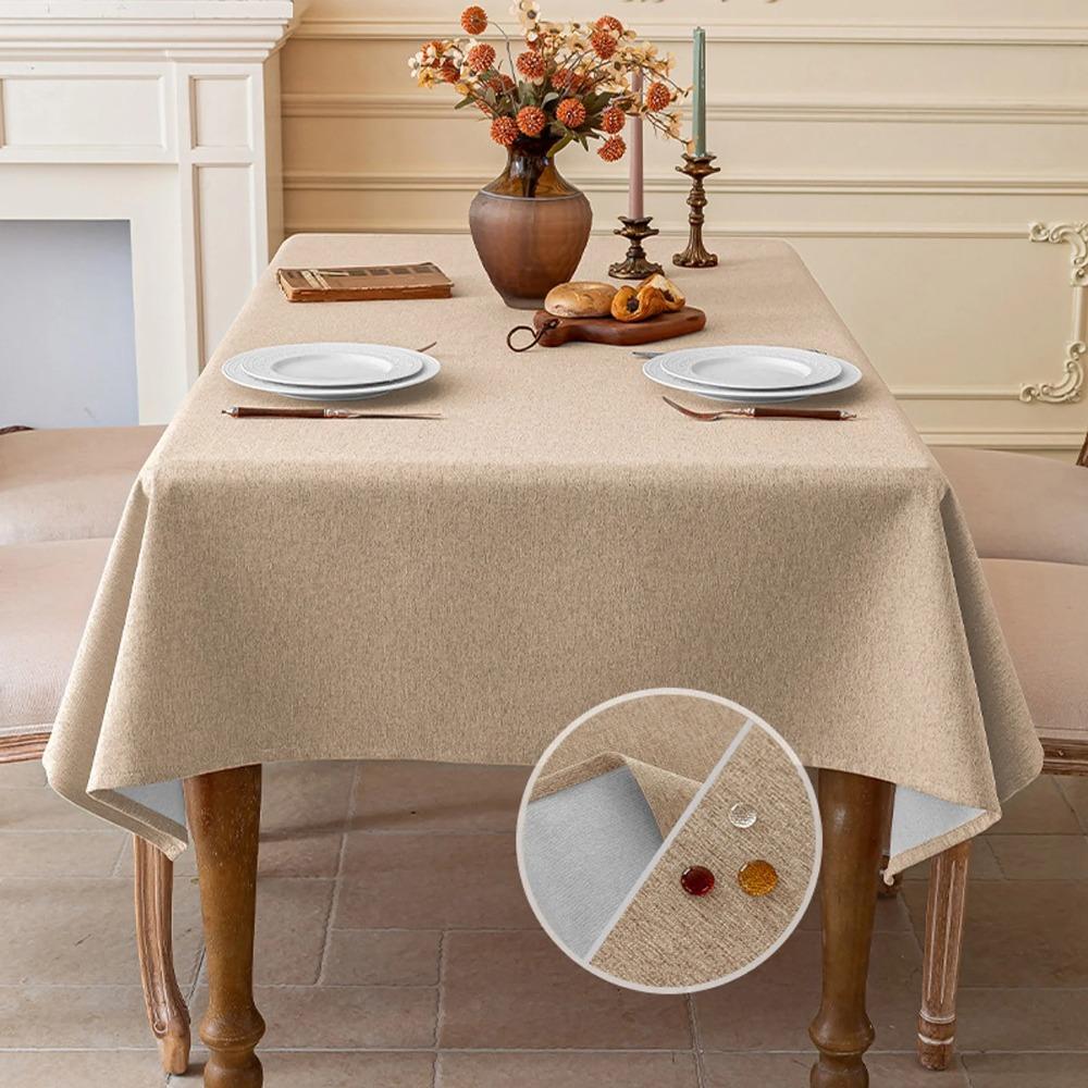 Tablecloth, rectangular table, Nordic tablecloth, napkin, waterproof and oil-proof tablecloth, placemat, solid color imitation linen tablecloth