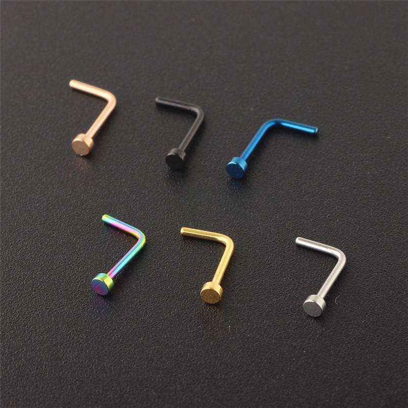 

Крючок для пирсинга в стиле панк-пхул, L-образная кость, шпилька для носа, шпилька для носа 6x4mm синий